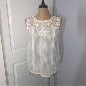 Mystree White Lace Sleeveless Top